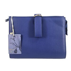 Laline Royal Blue Cosmetic Bag or Small Handbag NWT Single Strap Triangular